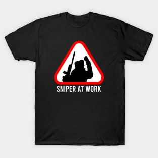 Sniper At Work Sign T-Shirt